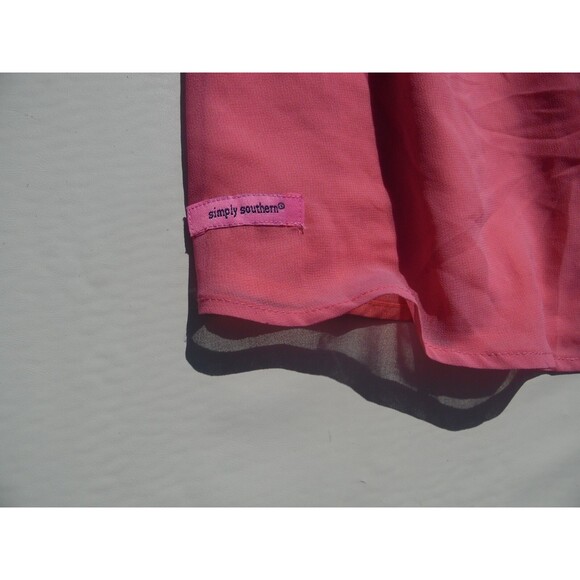 Simply Southern Women's Peach Coral Ruffle Skirt sz XL - Picture 4 of 5